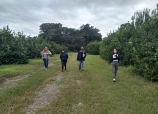 Visita investigadores LAPDE e INTA a finca citrícola